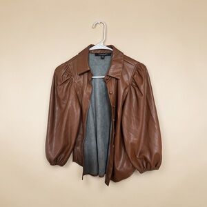 Elegant Brown Women's Bomber Jacket